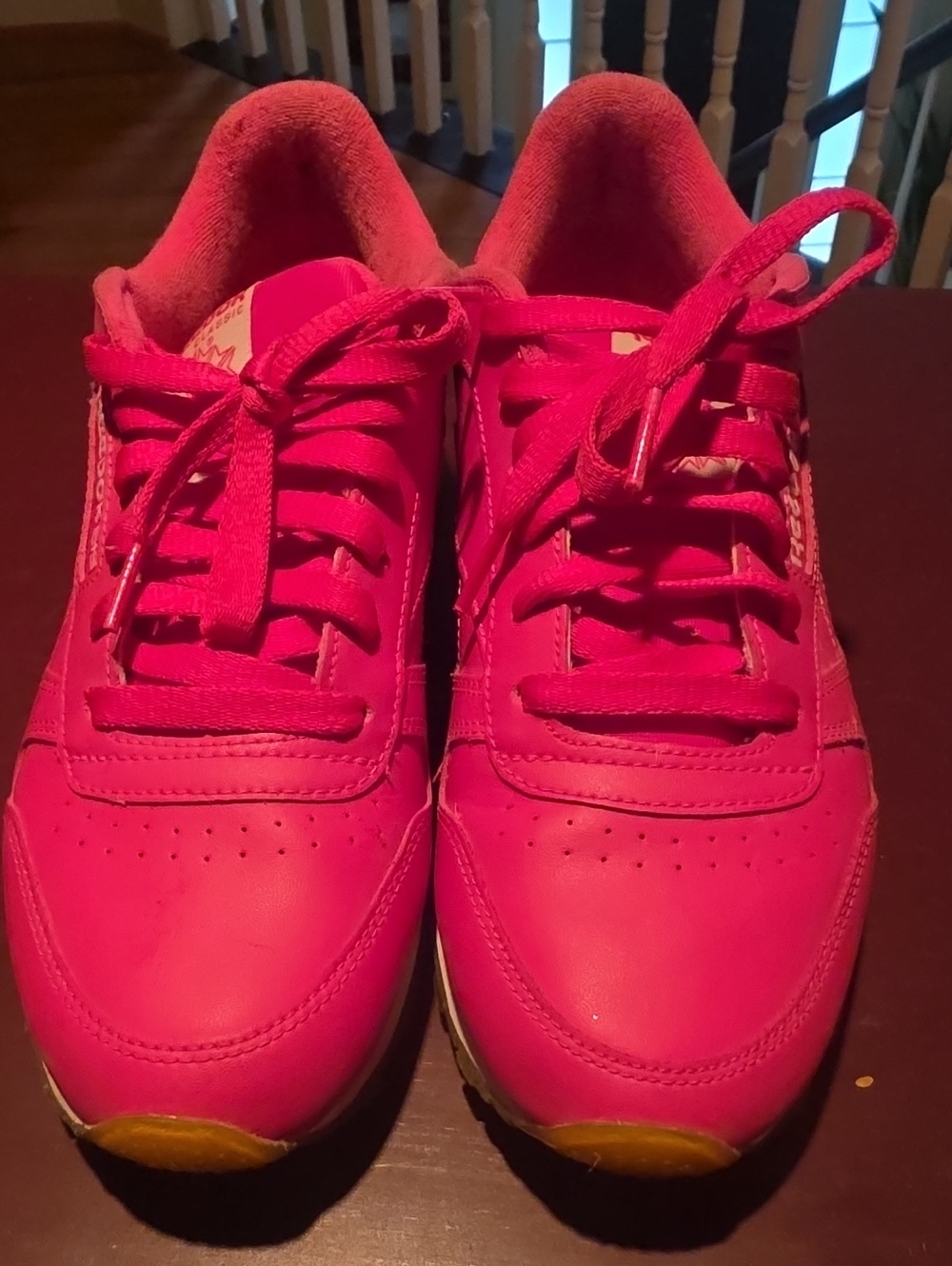 Reebok Bright Pink Lace-Up Sneakers
